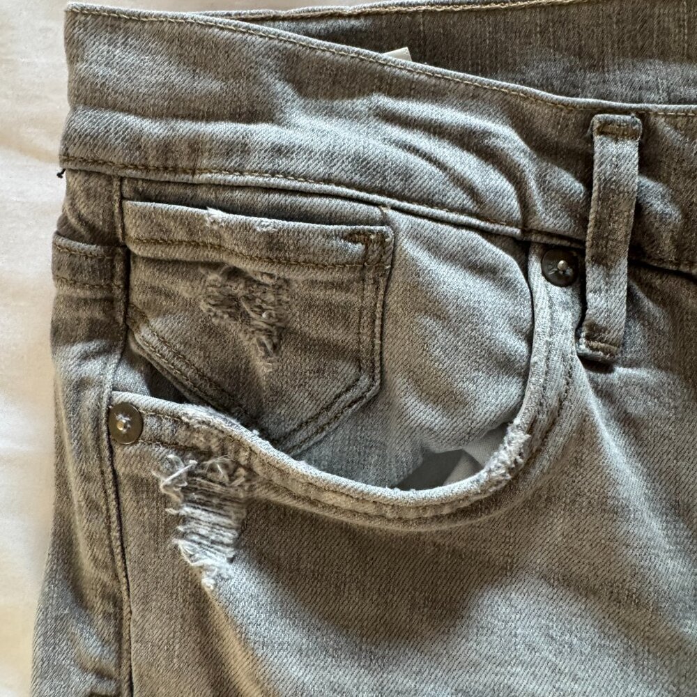 Agolde | Feel Good Sophie High Rise Crop Distressed Gray Denim Jeans - Picture 7 of 11